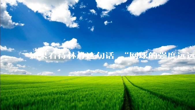 如果看待林丹这句话 “网球的强度远远没有羽毛球大”?